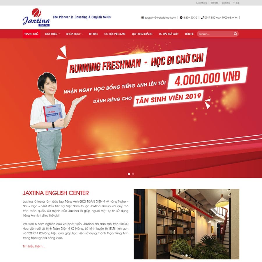 6 - Thiết kế website trung tâm học tiếng anh