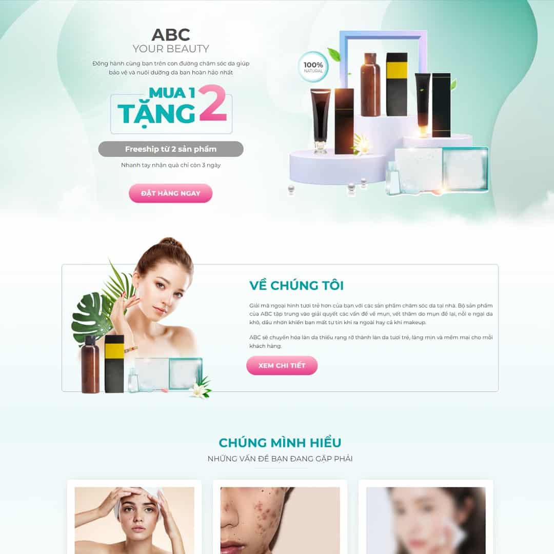 13 - Thiết kế website Landing page mỹ phẩm