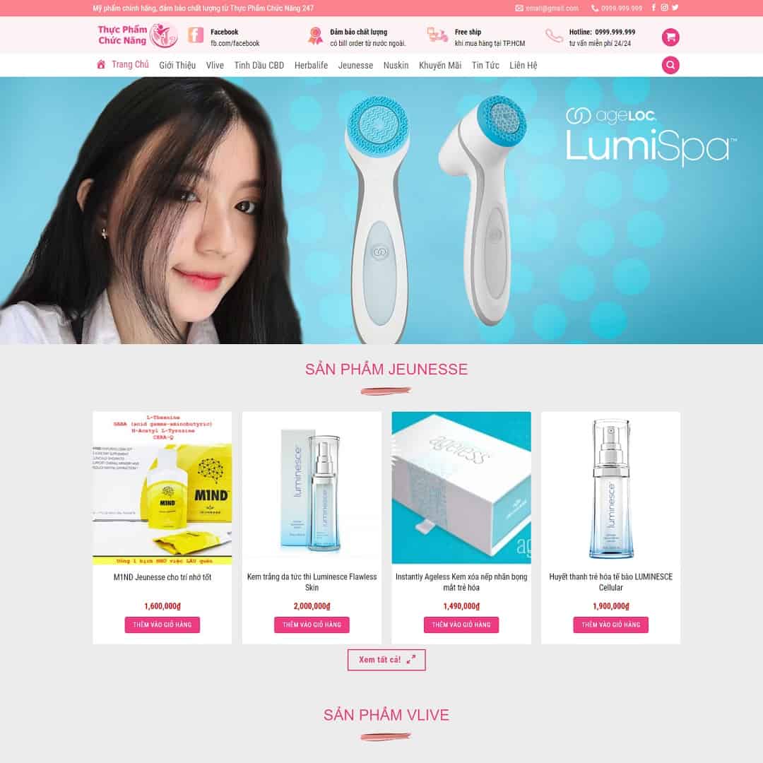 10 - Thiết kế website Mỹ phẩm, Làm đẹp