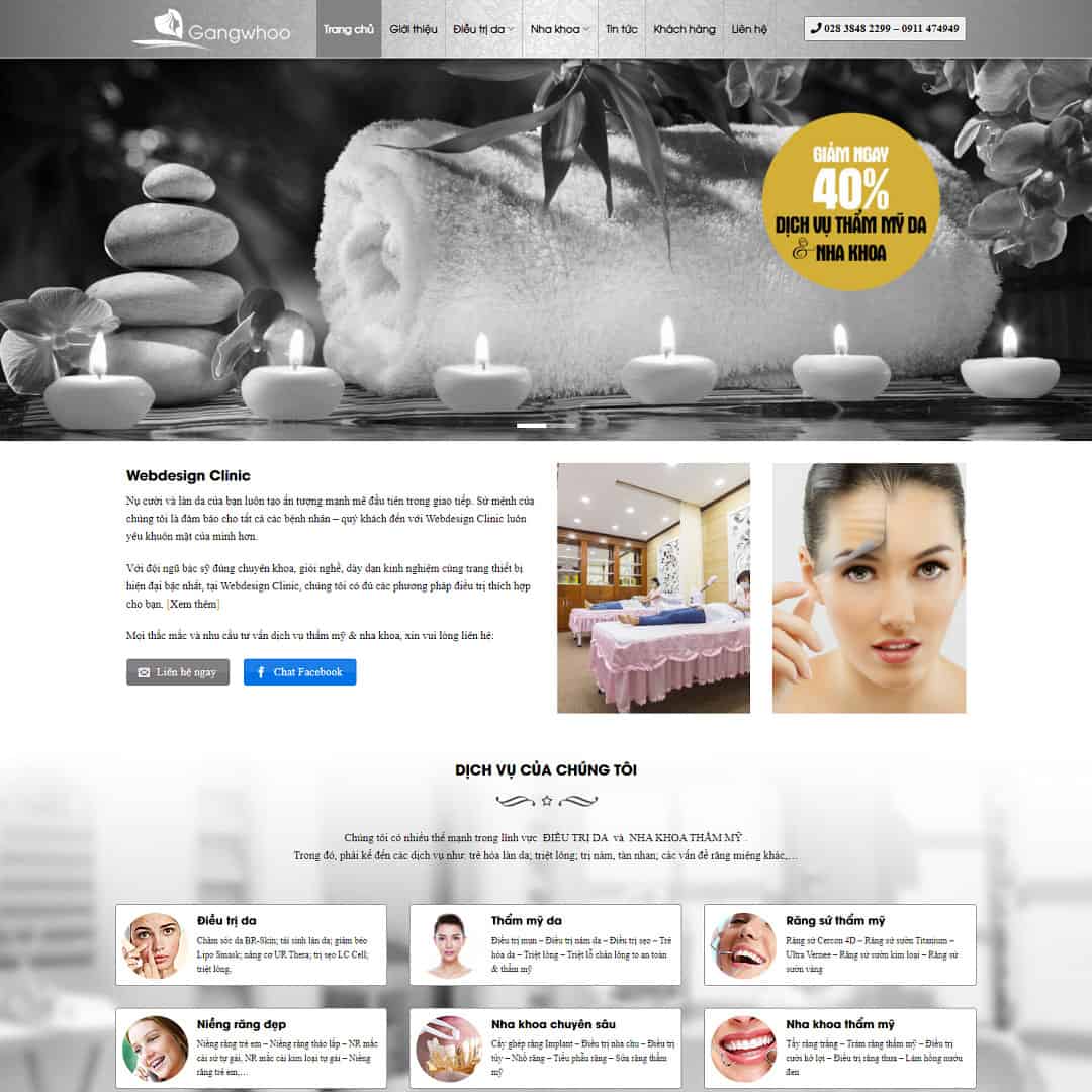 18 - Thiết kế website nha khoa, thẩm mỹ viện