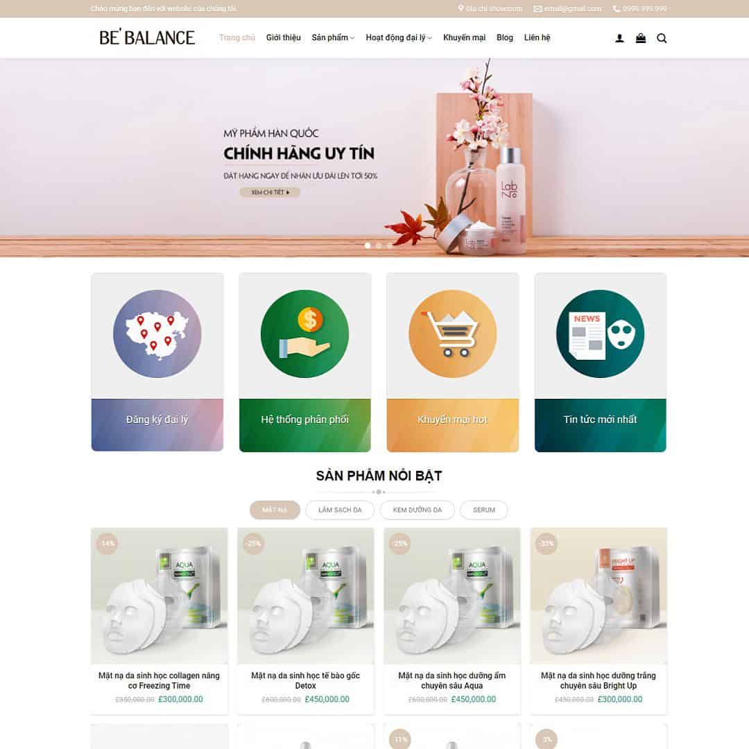 16 - Thiết kế website Shop mỹ phẩm 