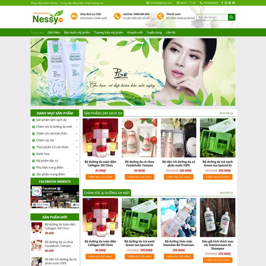 22 - Thiết kế website Shop mỹ phẩm 