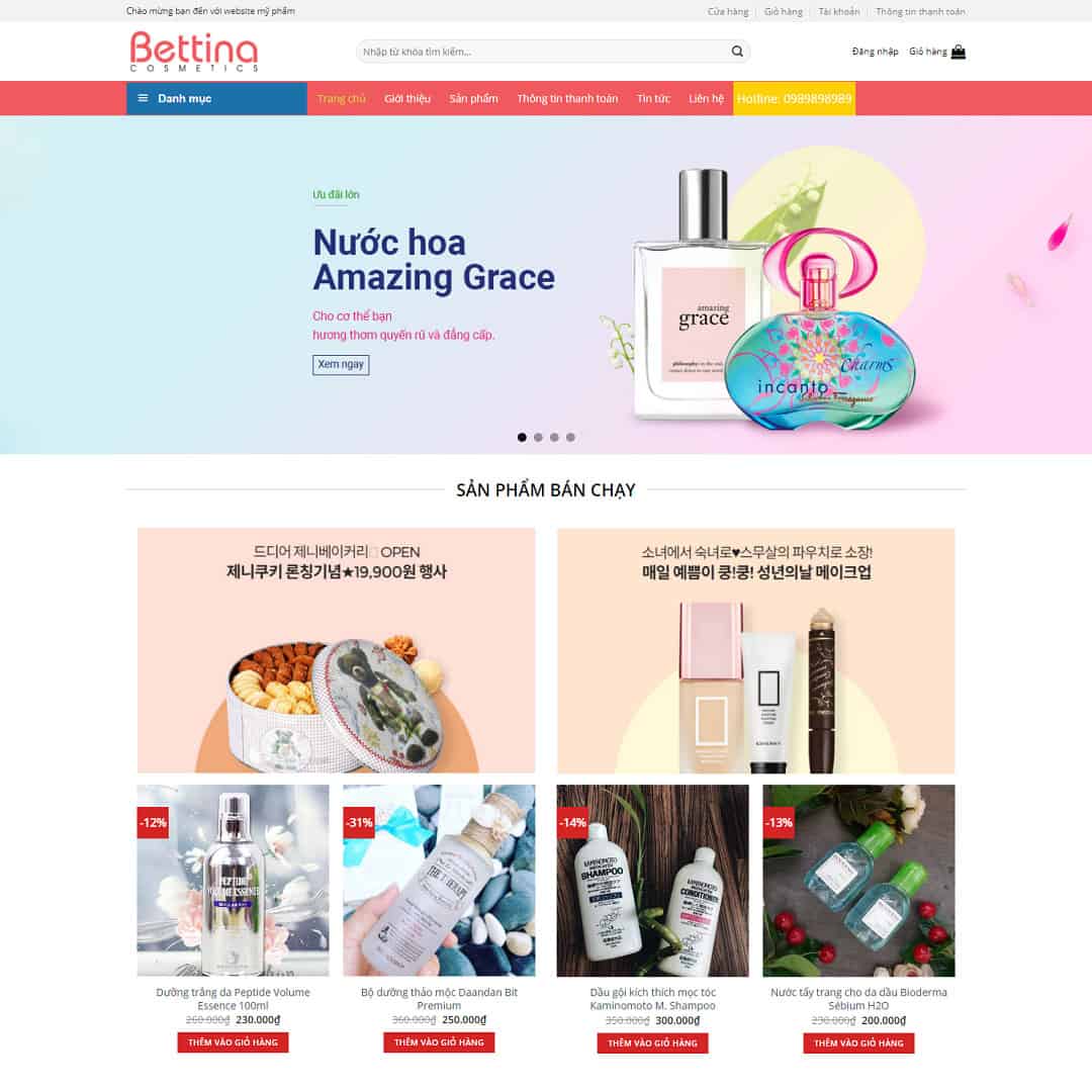 20 - Thiết kế website Shop mỹ phẩm 