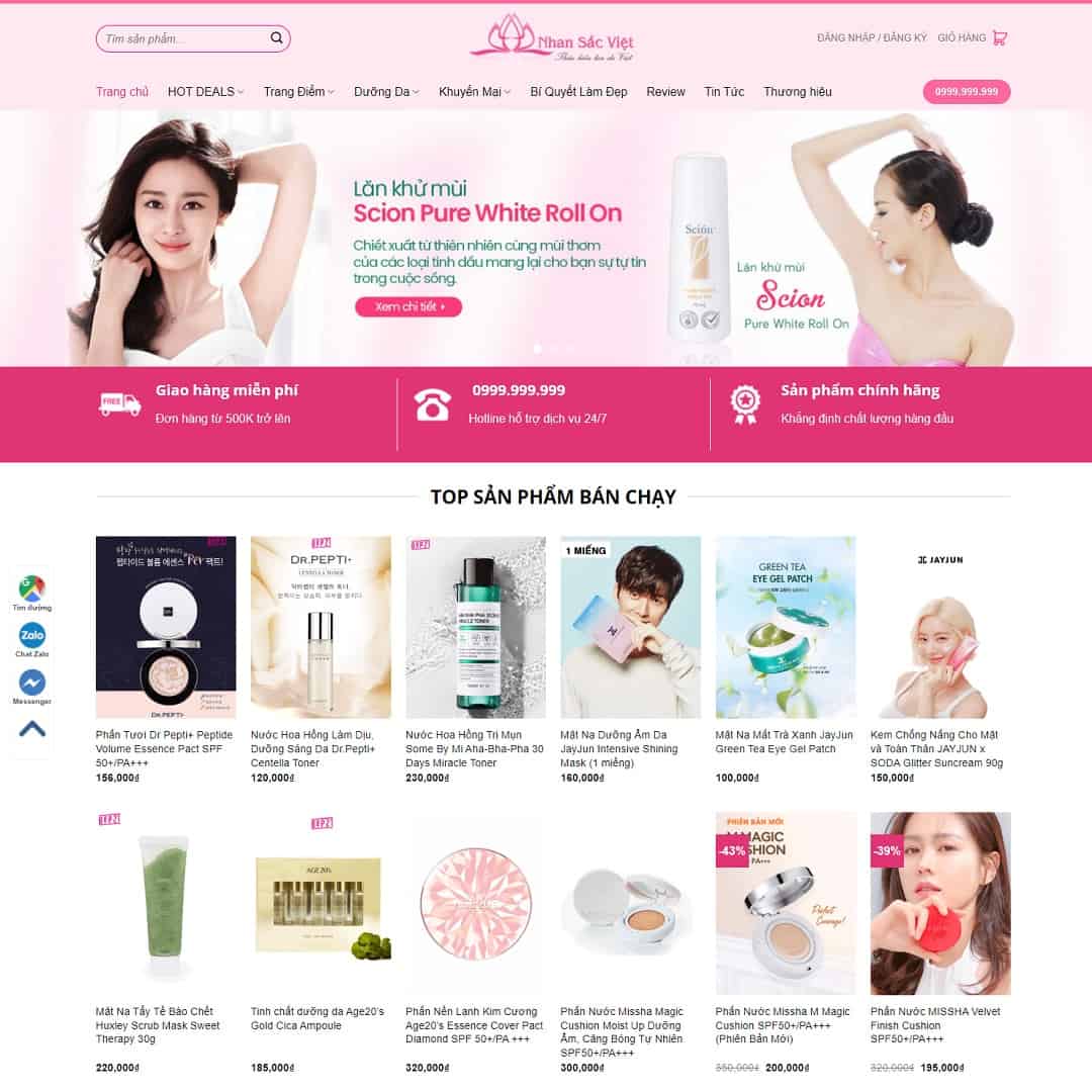 8 - Thiết kế website Shop mỹ phẩm 