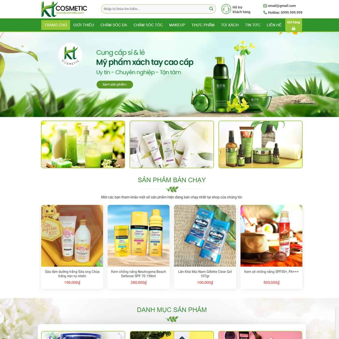 9 - Thiết kế website Shop mỹ phẩm 