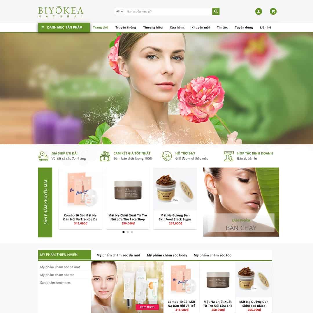 7 - Thiết kế website Shop mỹ phẩm 