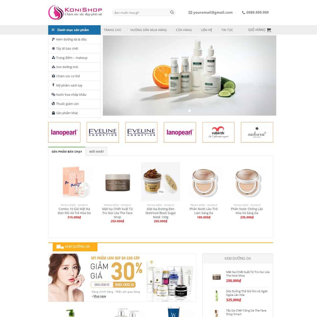 6 - Thiết kế website Shop mỹ phẩm 