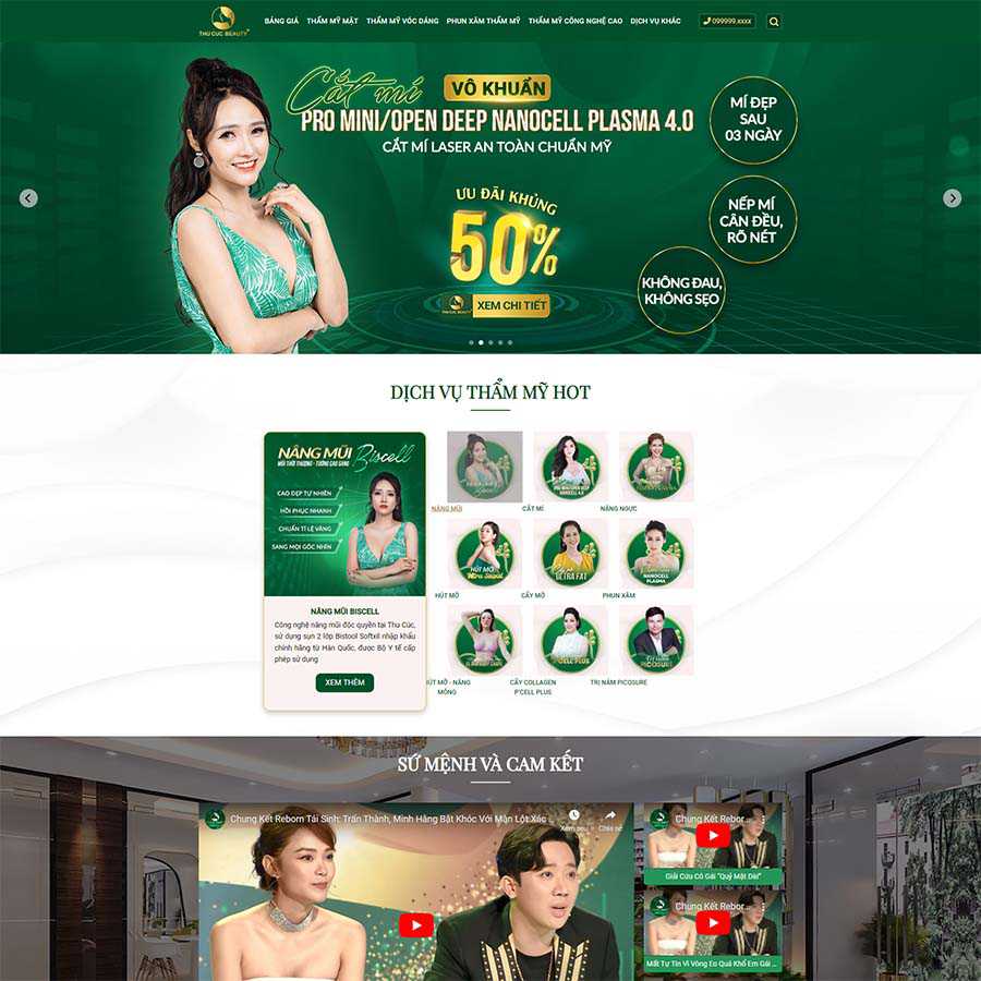 4 - Thiết kế website thẩm mỹ viện, làm đẹp