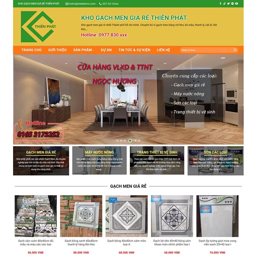 4 - Thiết kế website bán kho gạch men