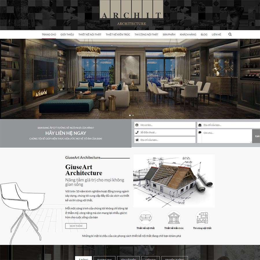 8 - Thiết kế website công ty kiến trúc 