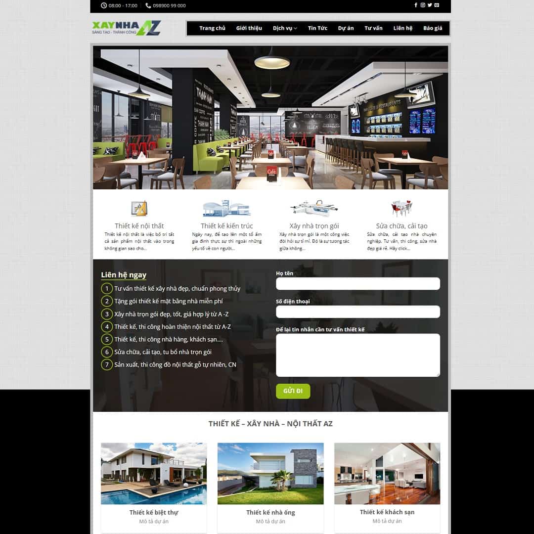 11 - Thiết kế website công ty kiến trúc, xây dựng