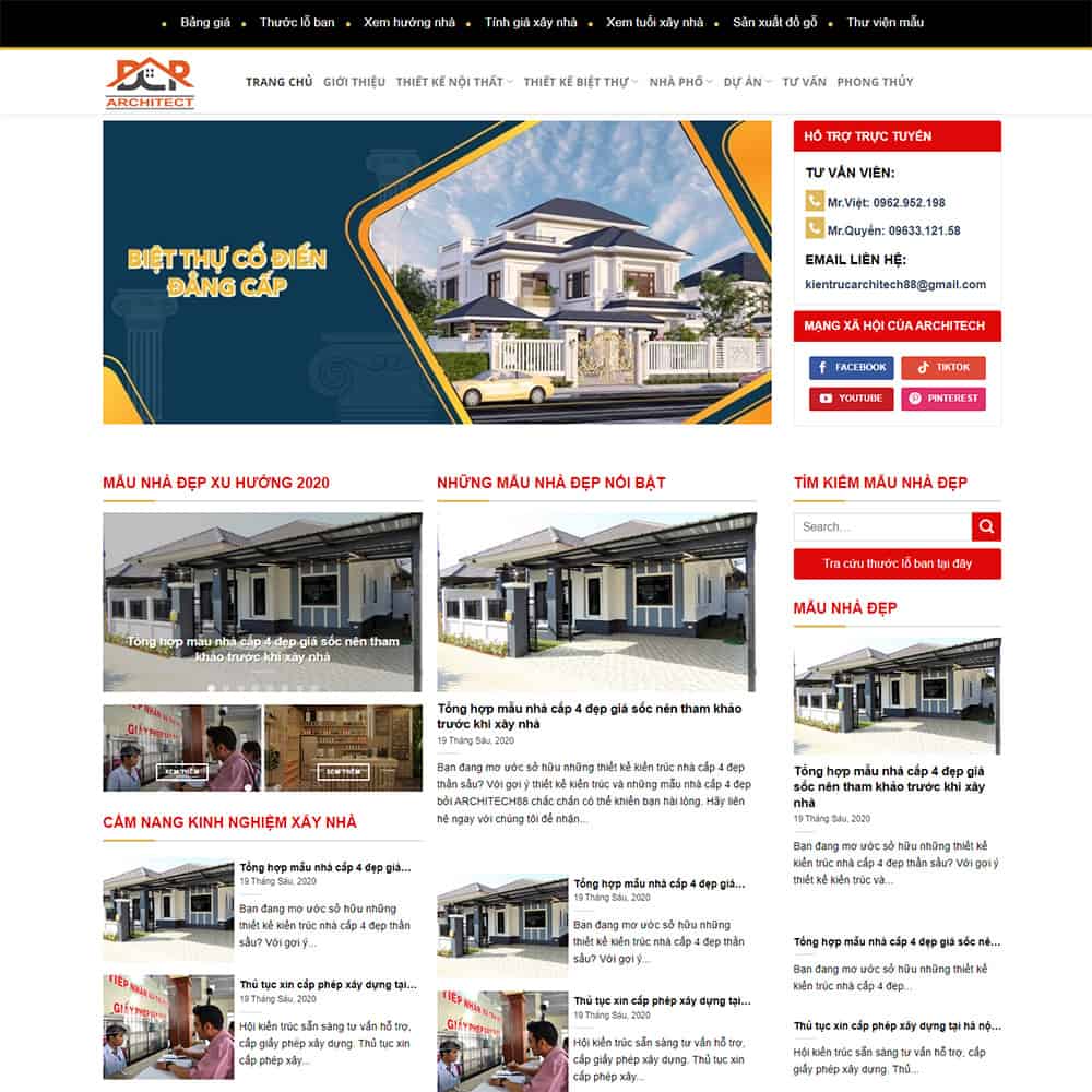 9 - Thiết kế website kiến trúc, xây dựng 