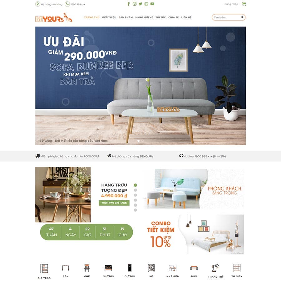 1 - Thiết kế website nội thất 