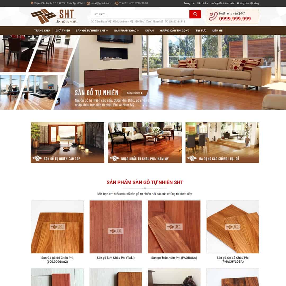 13 - Thiết kế website nội thất, sàn gỗ
