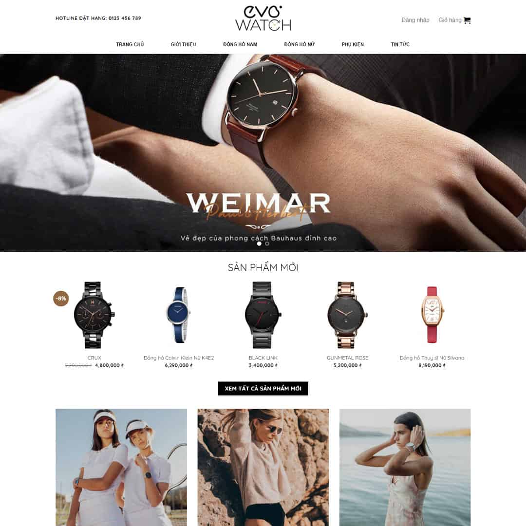 15 - Thiết kế website bán đồng hồ, thời trang