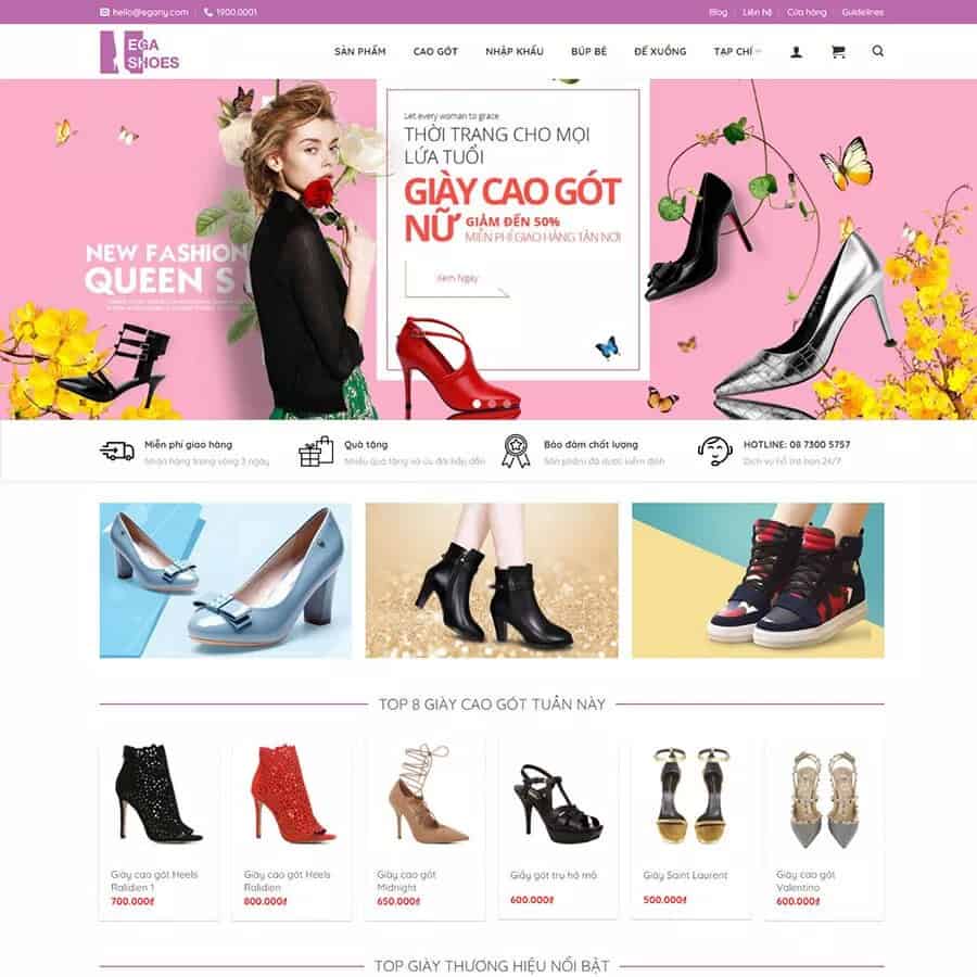 9 - Thiết kế website bán giày nữ, thời trang