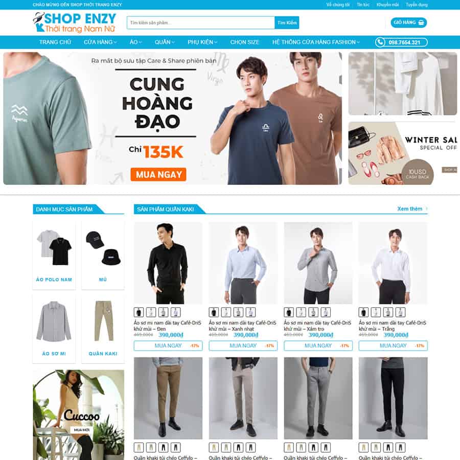 10 - Thiết kế website bán quần áo, thời trang 