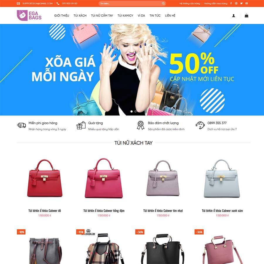 6 - Thiết kế website bán túi xách