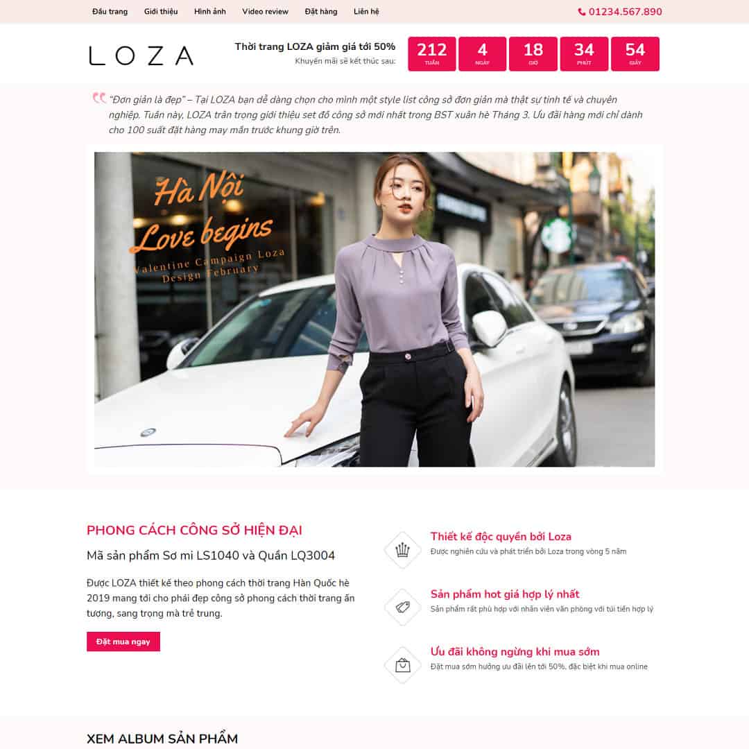 14 - Thiết kế website landing page bán thời trang, quần áo