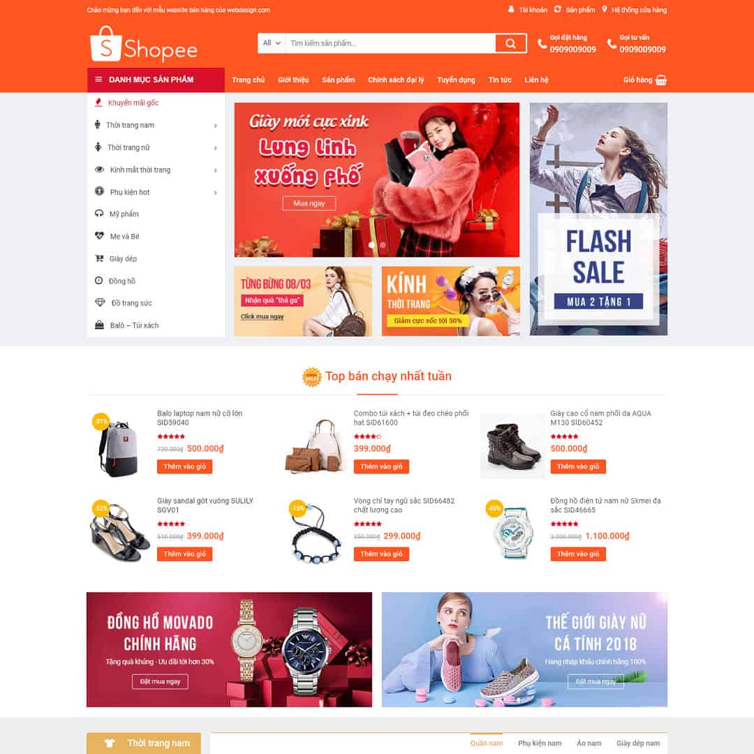 16 - Thiết kế website Shop thời trang, quần áo