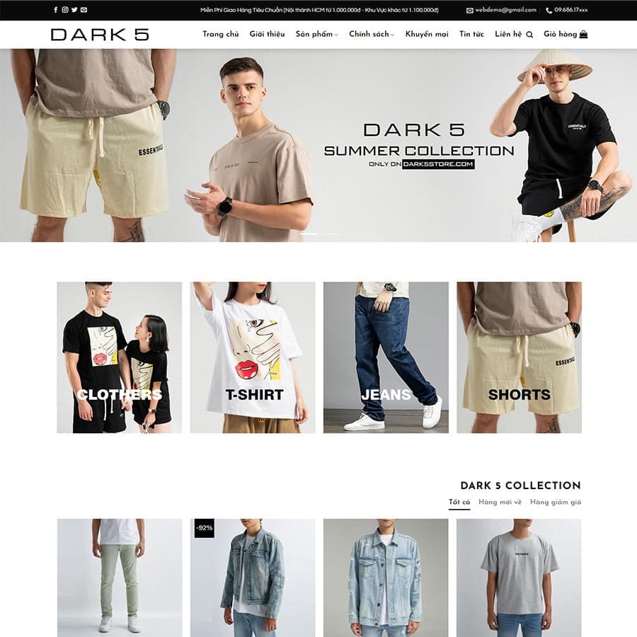 5 - Thiết kế website thời trang 