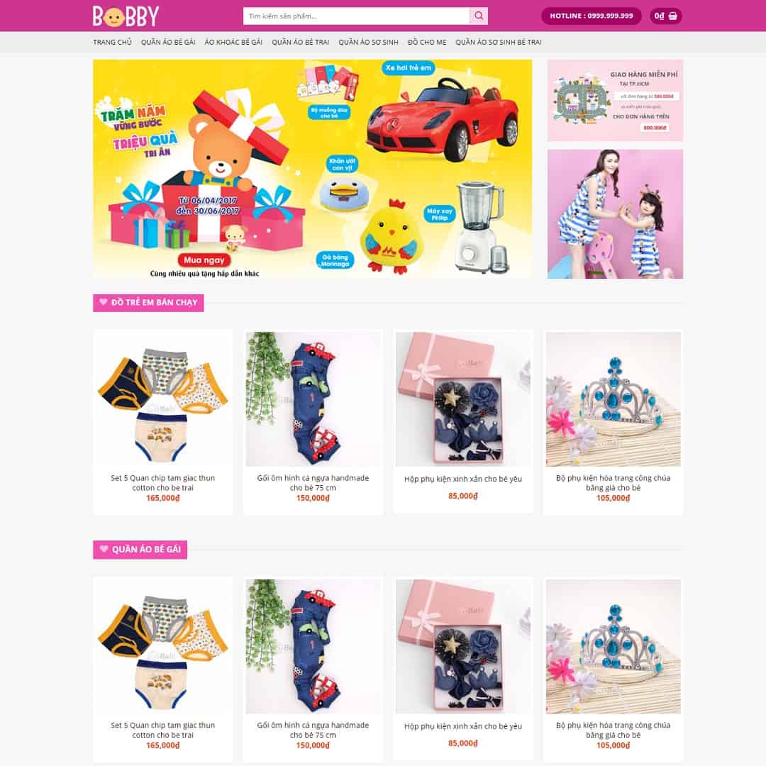 11 - Thiết kế website thời trang trẻ em